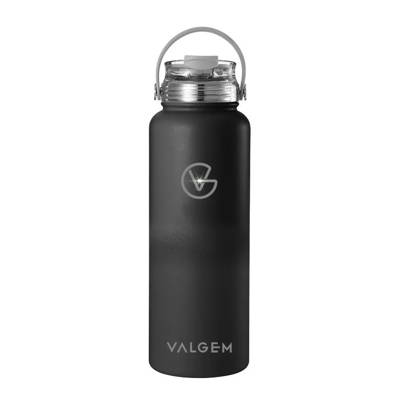 PANTONE BLACK DUAL-LID REPLENISHER | 24 OZ VACUUM-INSULATED BOTTLE